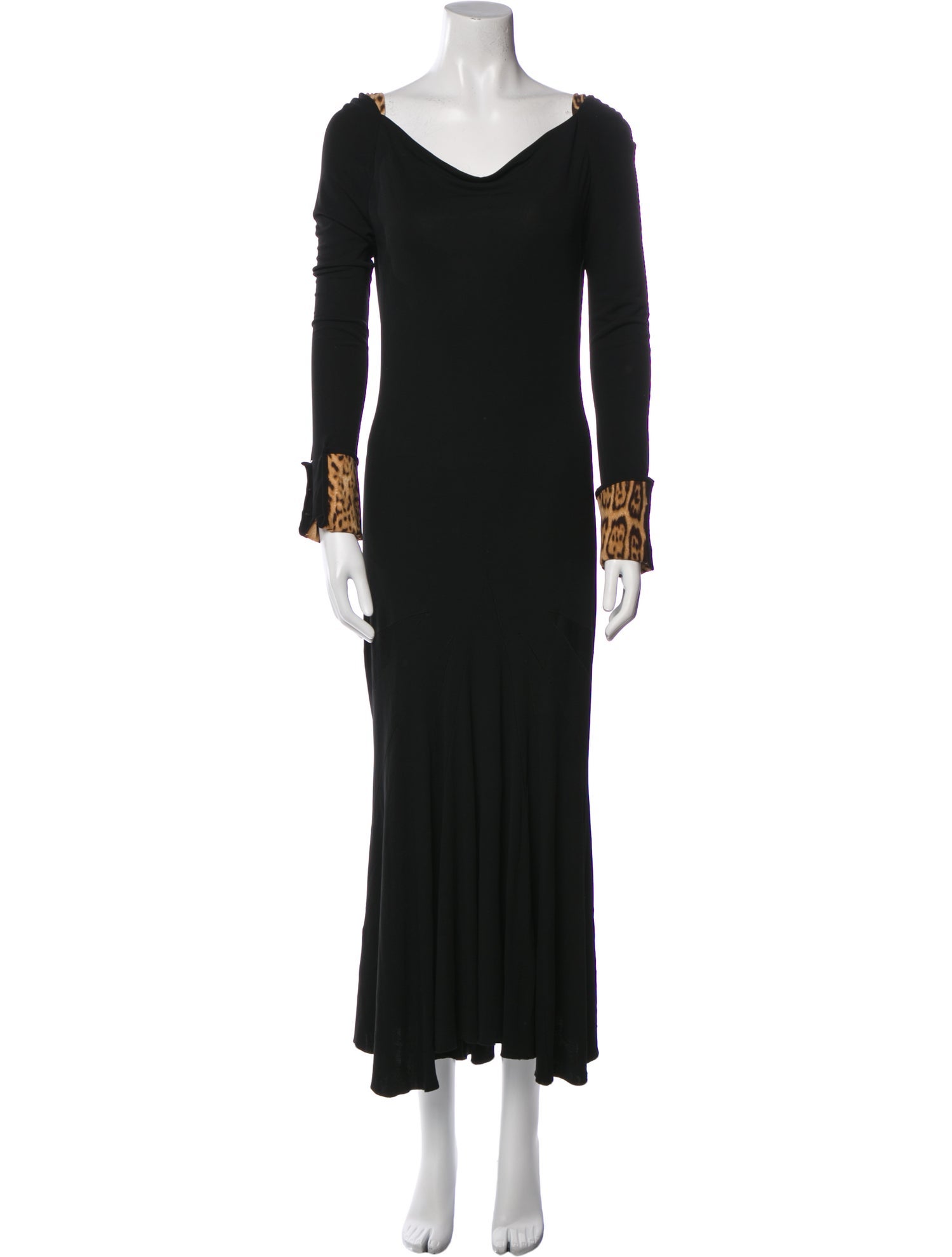 Roberto Cavalli V-Neck Midi Length Dress