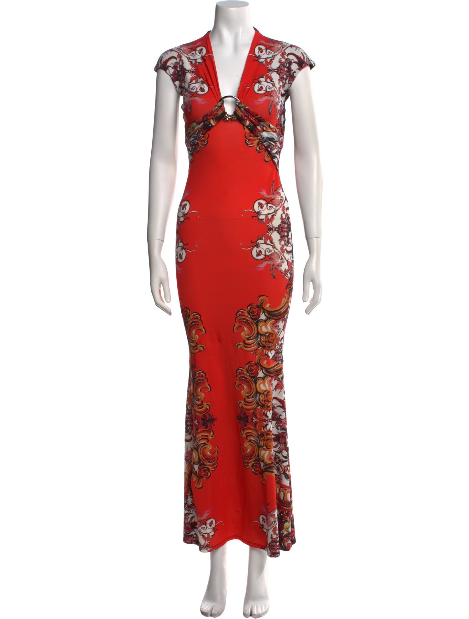 Roberto Cavalli Floral Print Long Dress