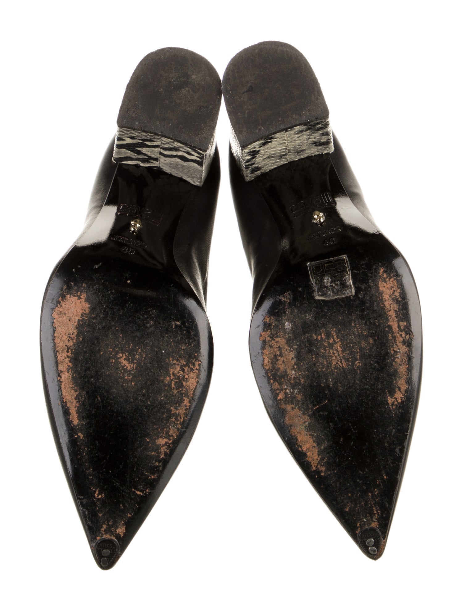 Roberto Cavalli Leather Animal Print Boots