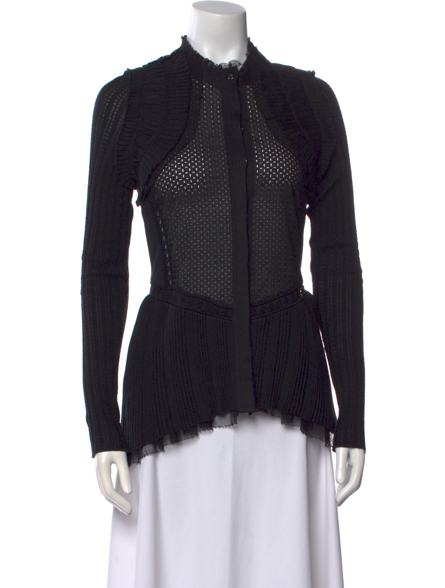 Roberto Cavalli Silk Mock Neck Blouse