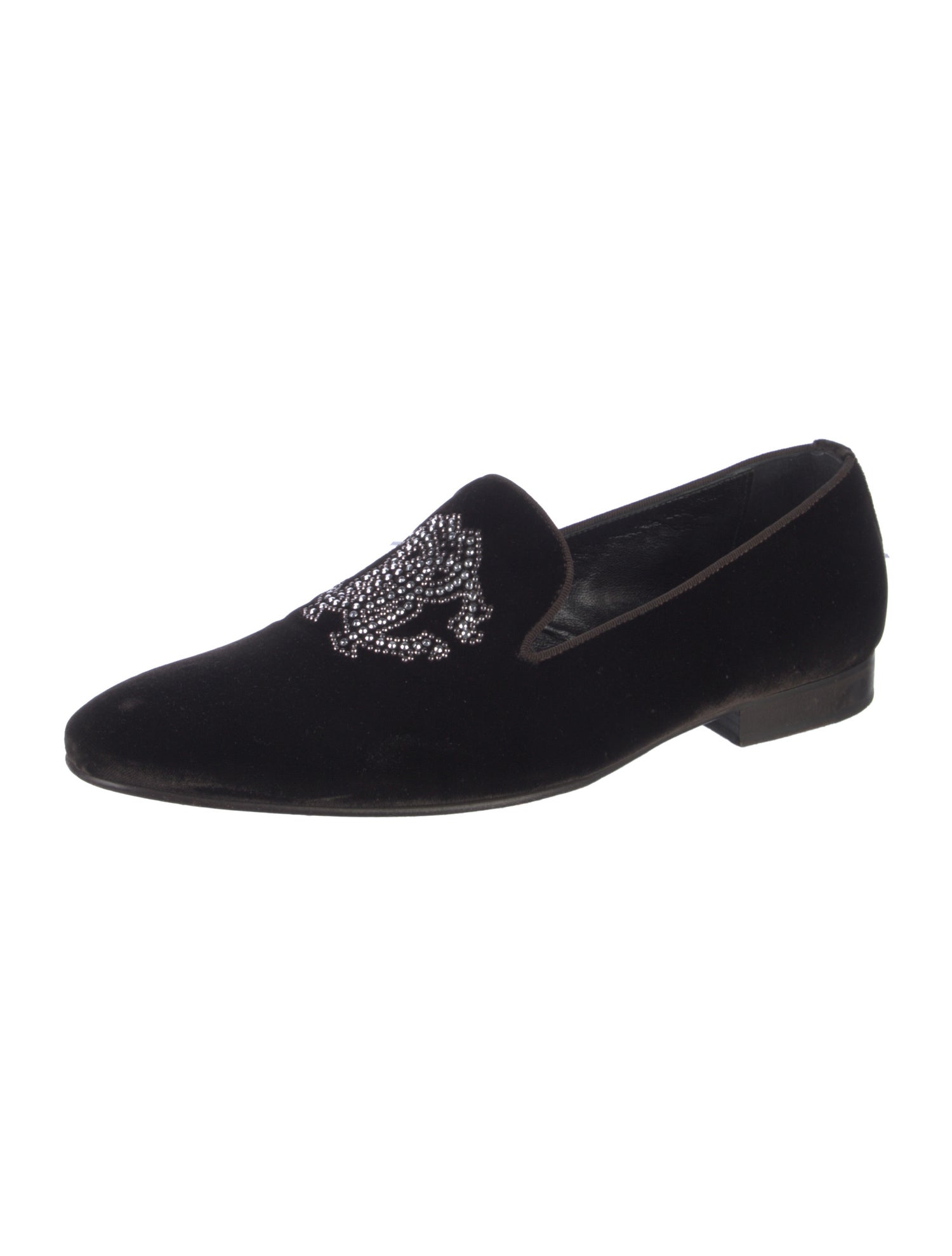 Roberto Cavalli Velvet Graphic Print Loafers