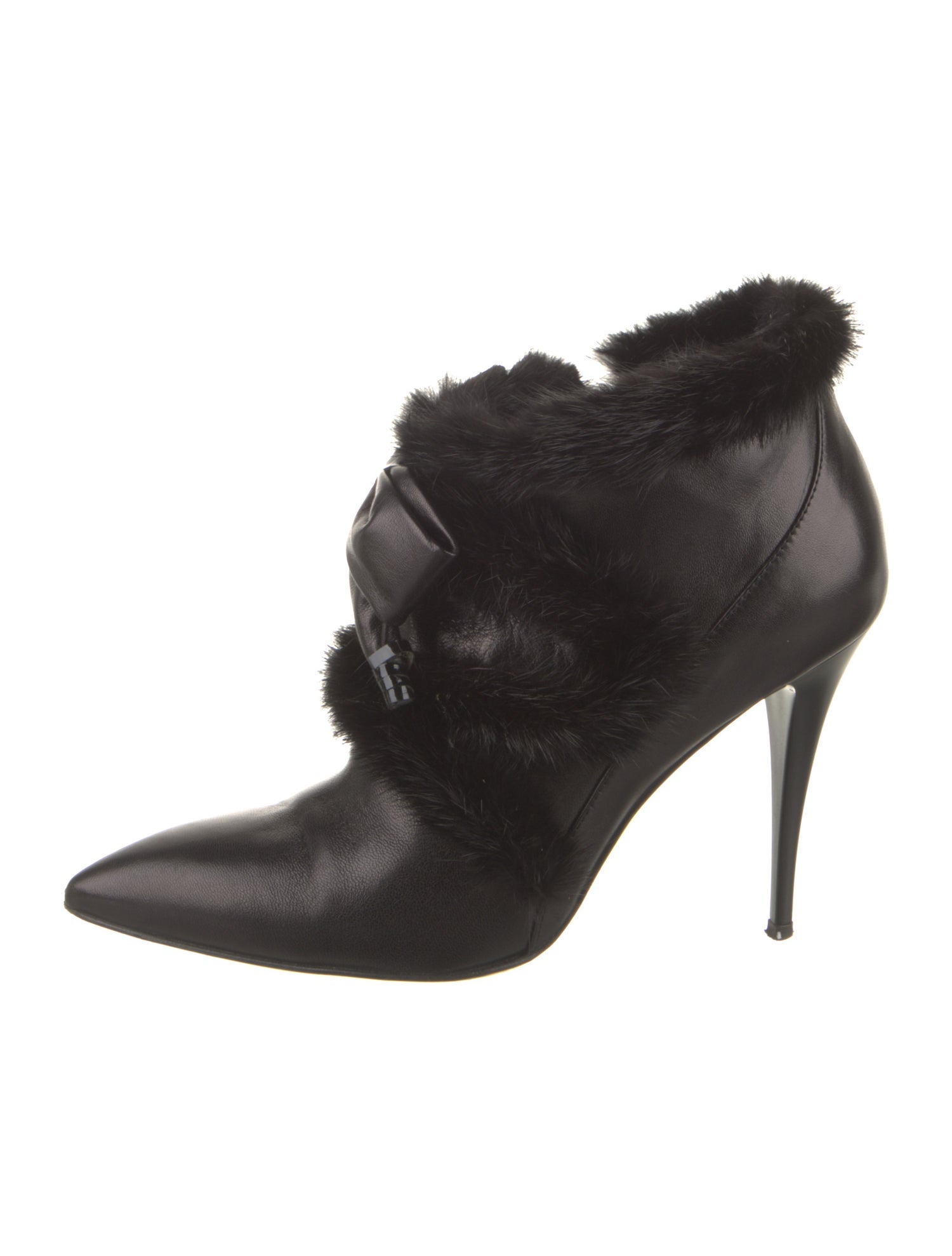 Roberto Cavalli Leather Bow Accents Lace-Up Boots