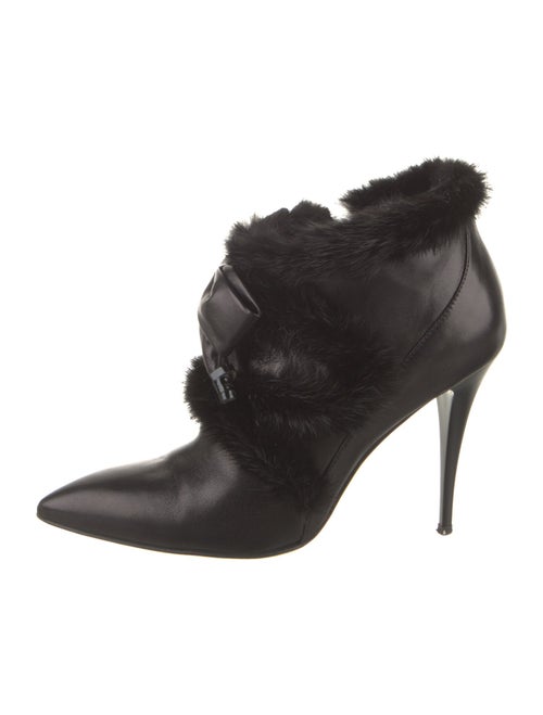 Roberto Cavalli Leather Bow Accents Lace-Up Boots