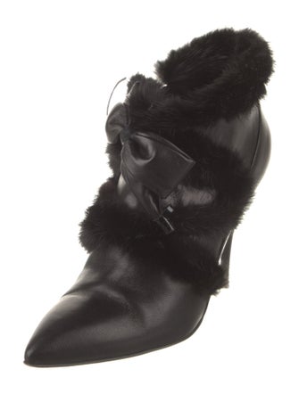 Roberto Cavalli Leather Bow Accents Lace-Up Boots