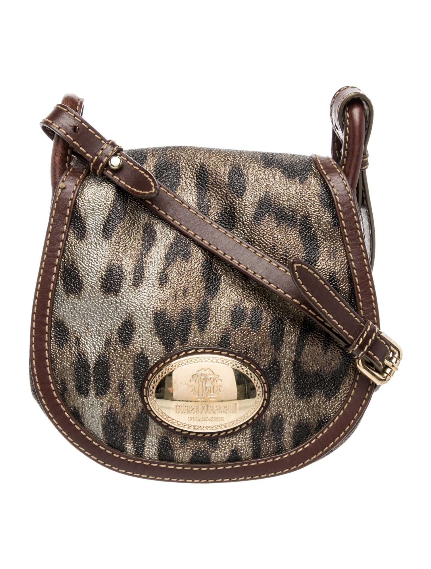 Roberto Cavalli Leather Messenger Bag