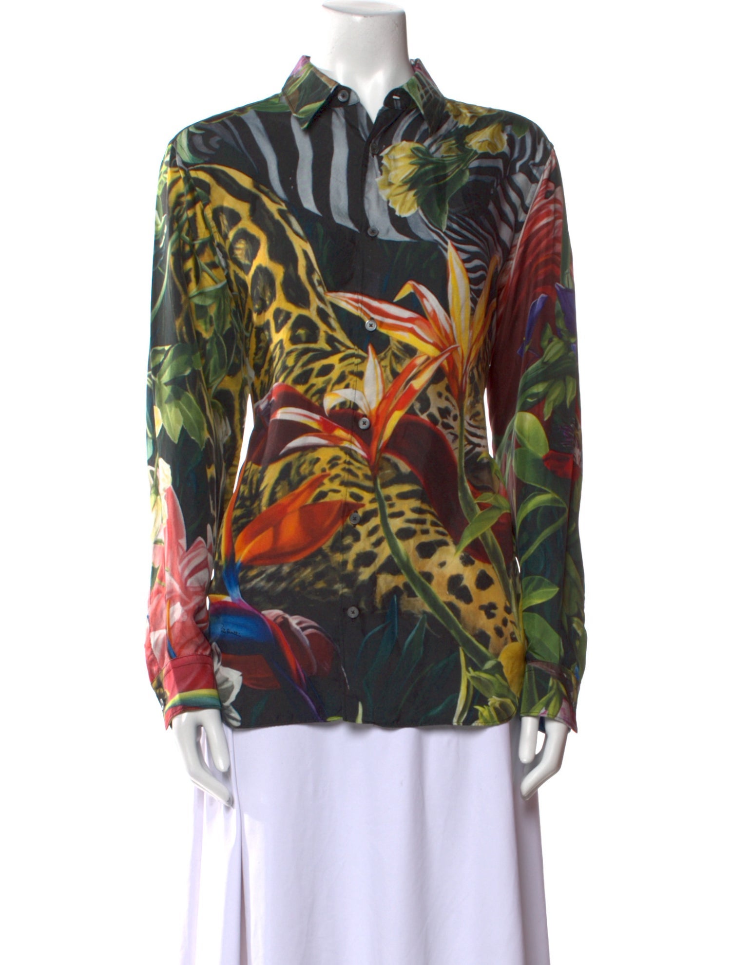Roberto Cavalli Printed Long Sleeve Shirt