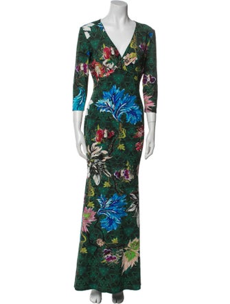 Roberto Cavalli Floral Print Long Dress