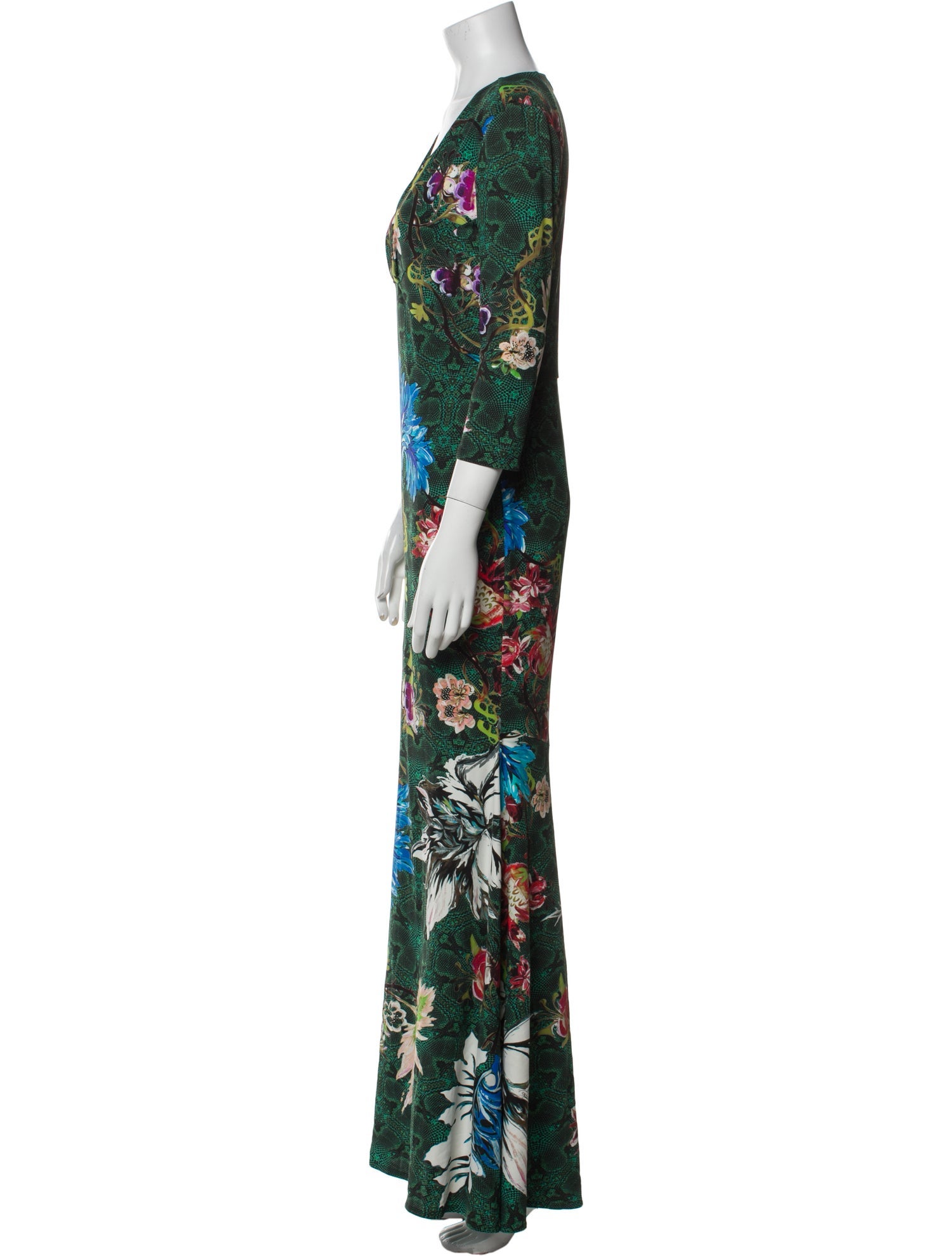 Roberto Cavalli Floral Print Long Dress