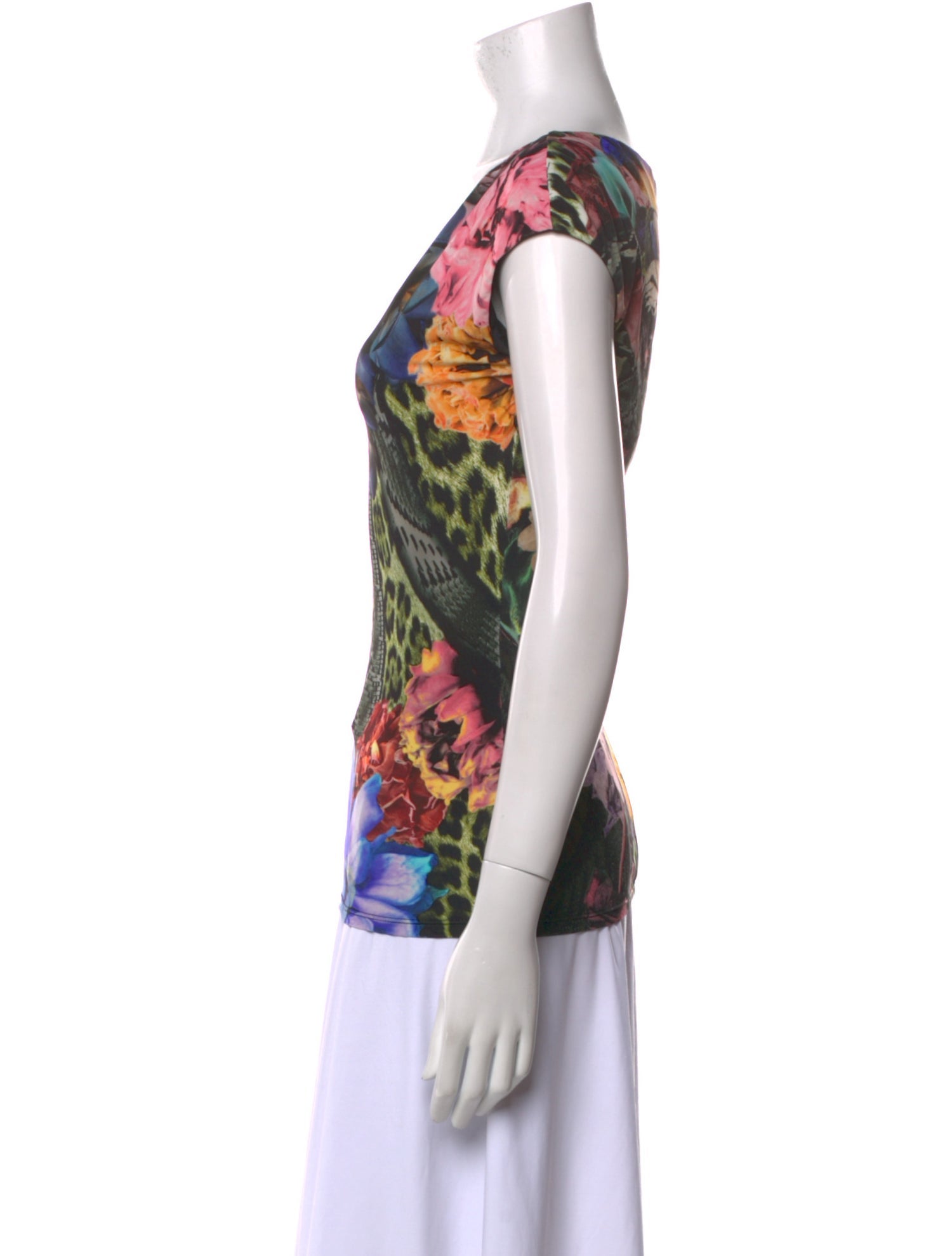 Roberto Cavalli Printed V-Neck Blouse