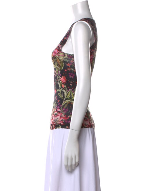 Roberto Cavalli Wool Floral Print Top