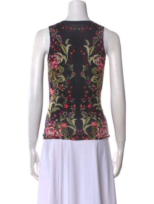 Roberto Cavalli Wool Floral Print Top