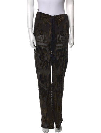 Roberto Cavalli Floral Print Straight Leg Pants