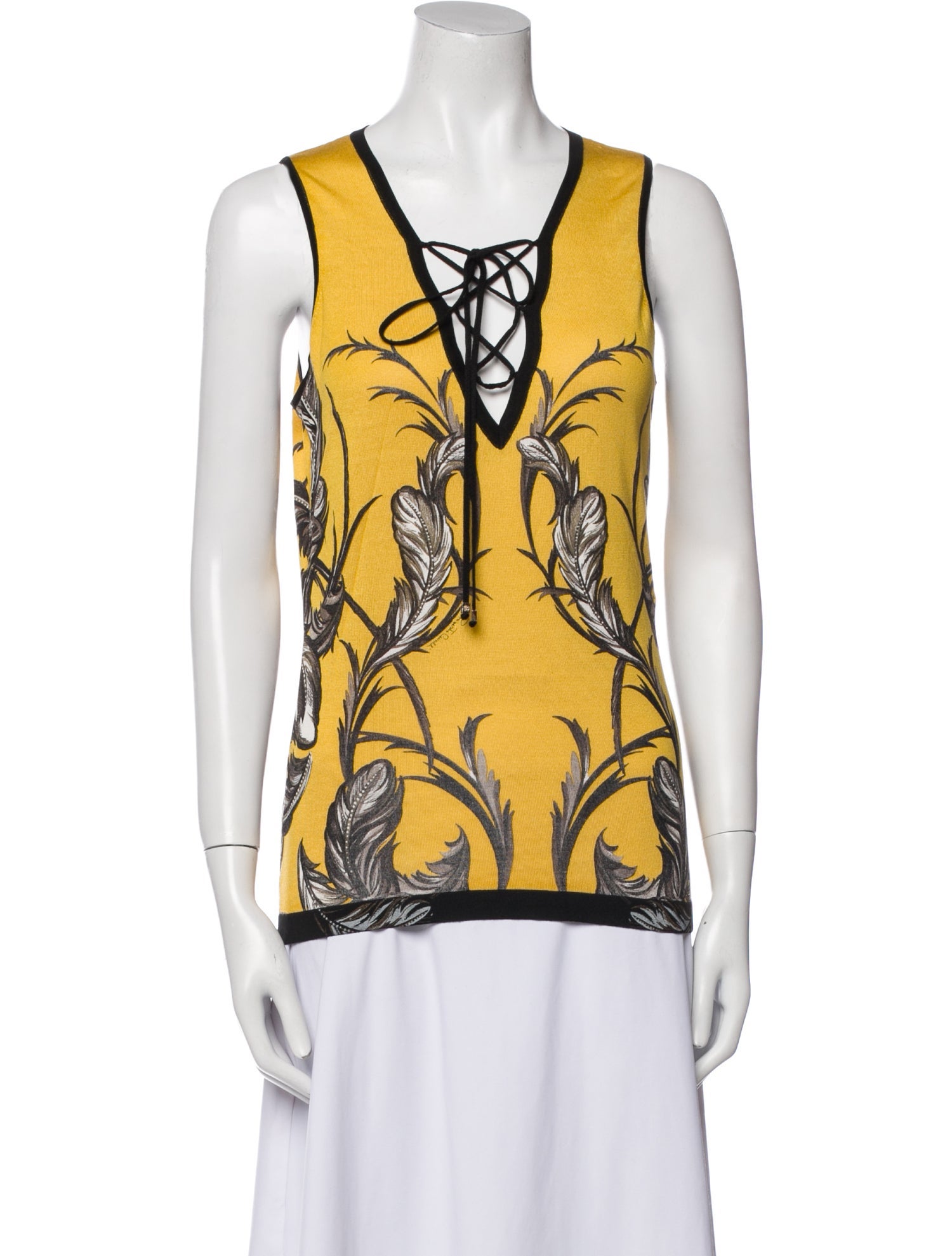 Roberto Cavalli Printed V-Neck Top