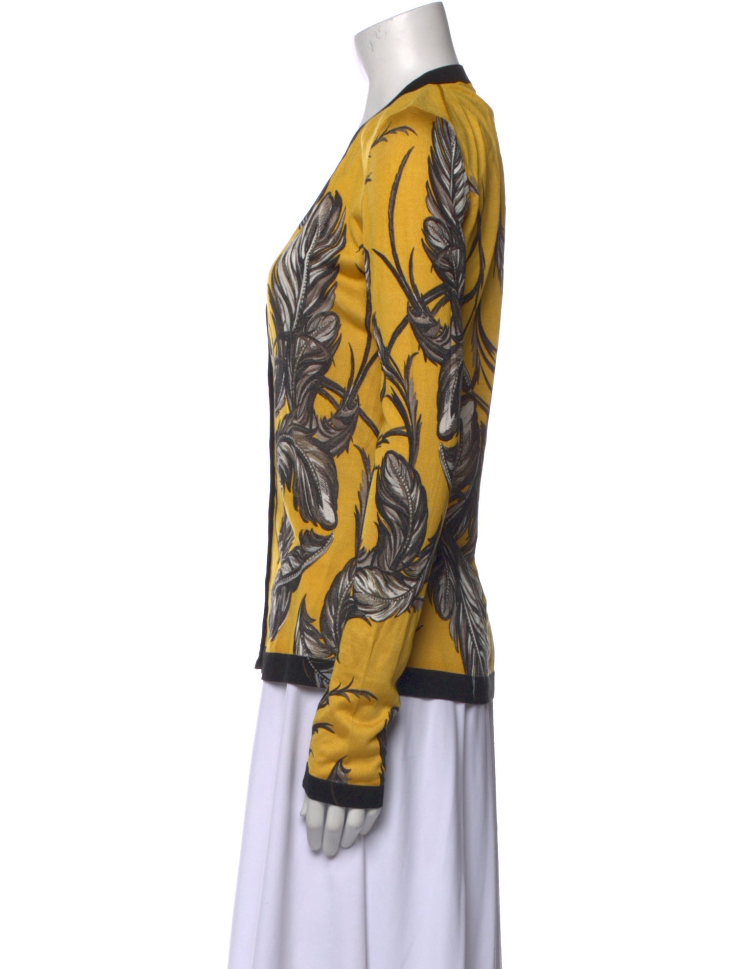 Roberto Cavalli Printed V-Neck Sweater