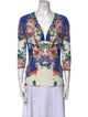 Roberto Cavalli Floral Print V-Neck Blouse