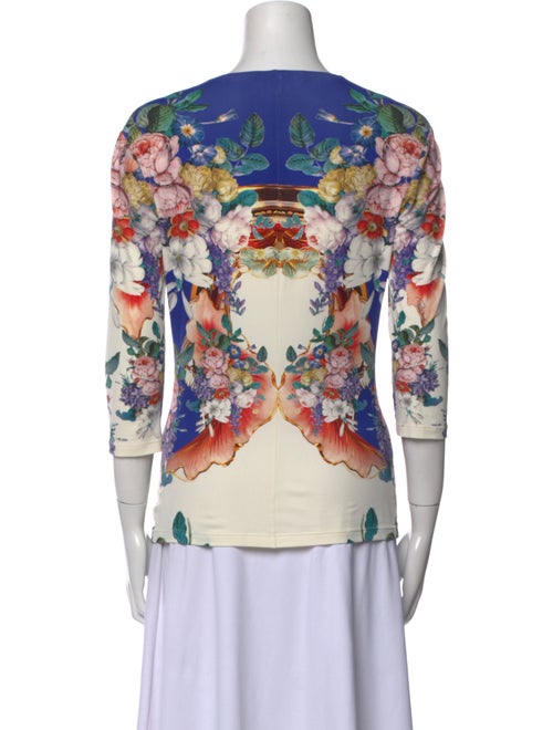 Roberto Cavalli Floral Print V-Neck Blouse