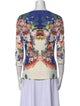 Roberto Cavalli Floral Print V-Neck Blouse