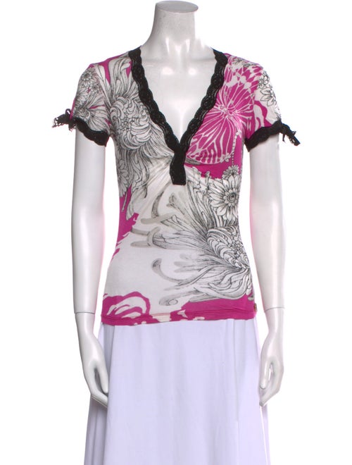Roberto Cavalli Printed V-Neck Top