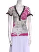 Roberto Cavalli Printed V-Neck Top
