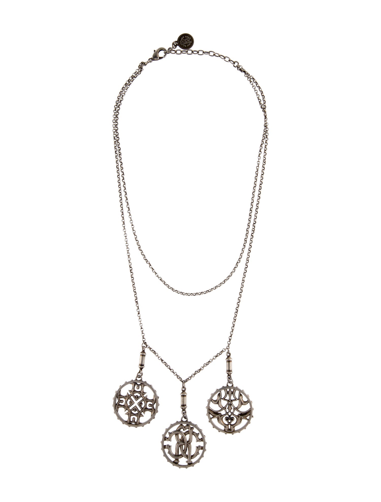 Roberto Cavalli Triple Medallion Collar Necklace