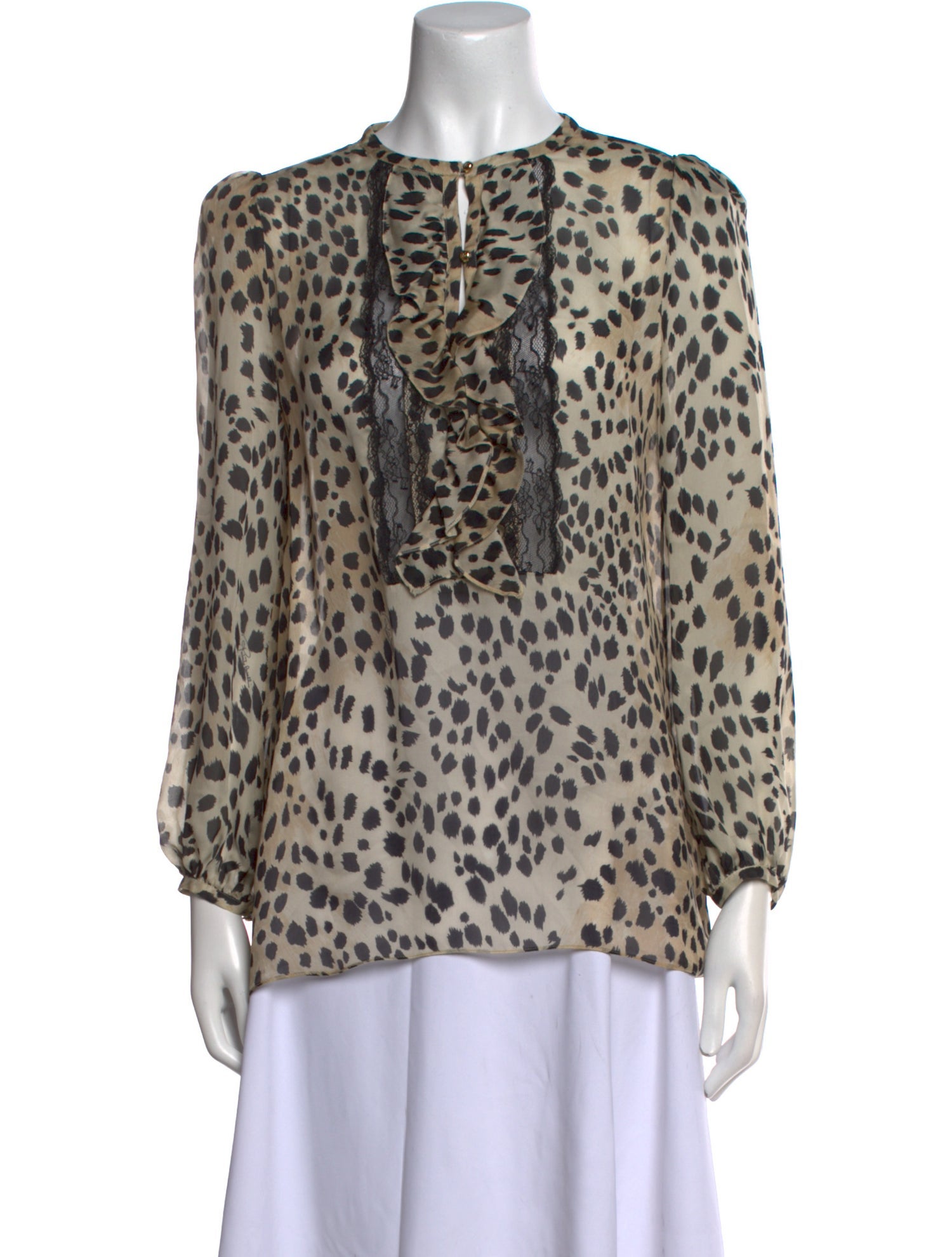 Roberto Cavalli Silk Animal Print Blouse