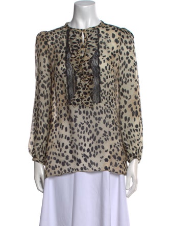 Roberto Cavalli Silk Animal Print Blouse