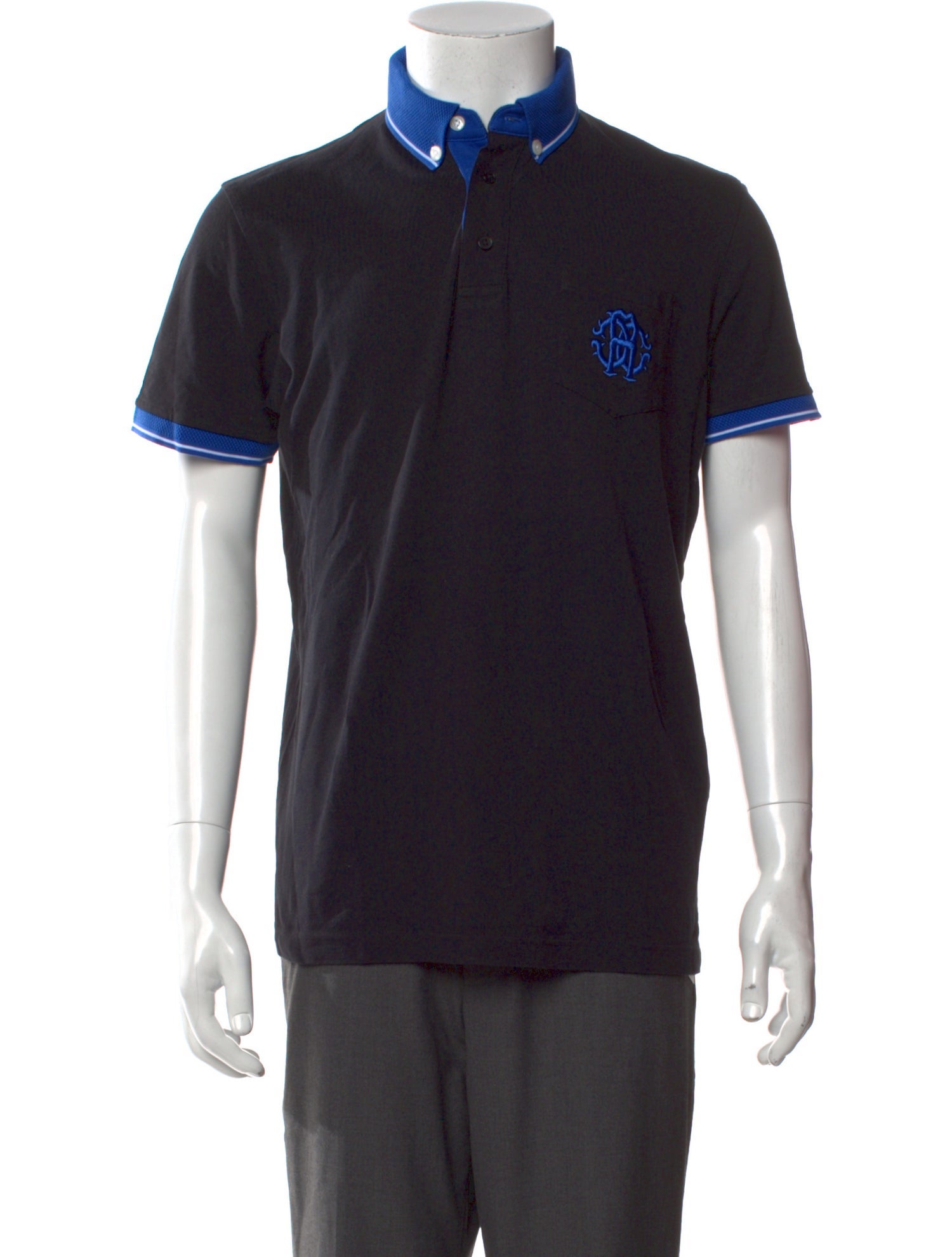 Roberto Cavalli Striped Collar Polo Shirt