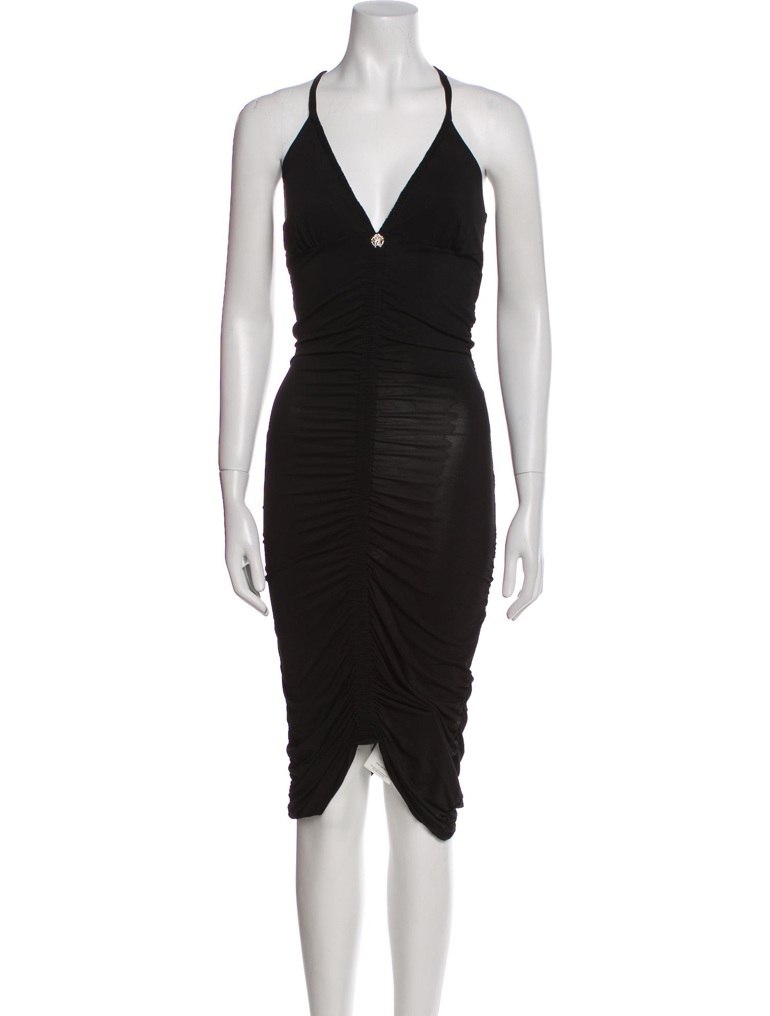 Roberto Cavalli V-Neck Midi Length Dress