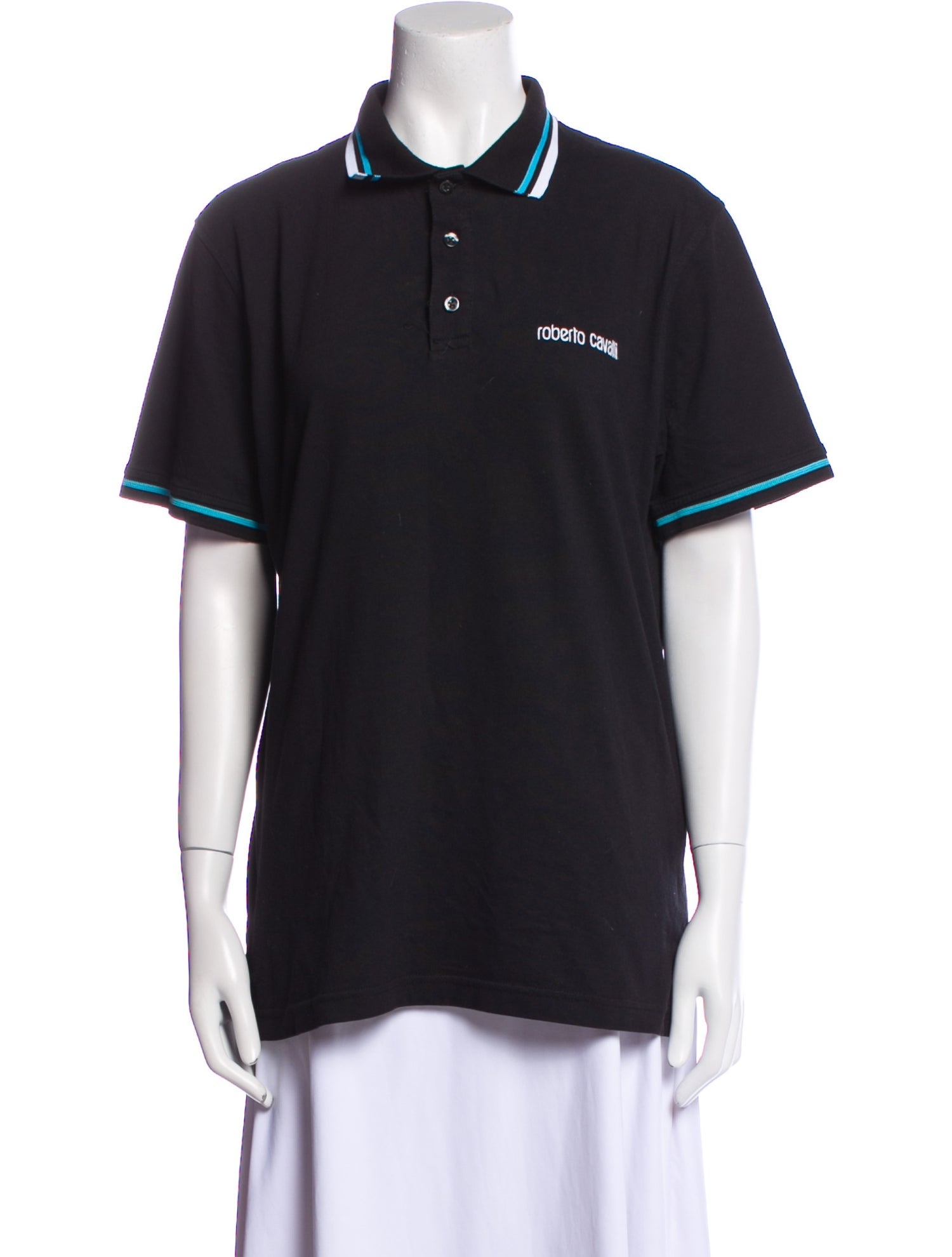 Roberto Cavalli Striped Collar Polo Shirt