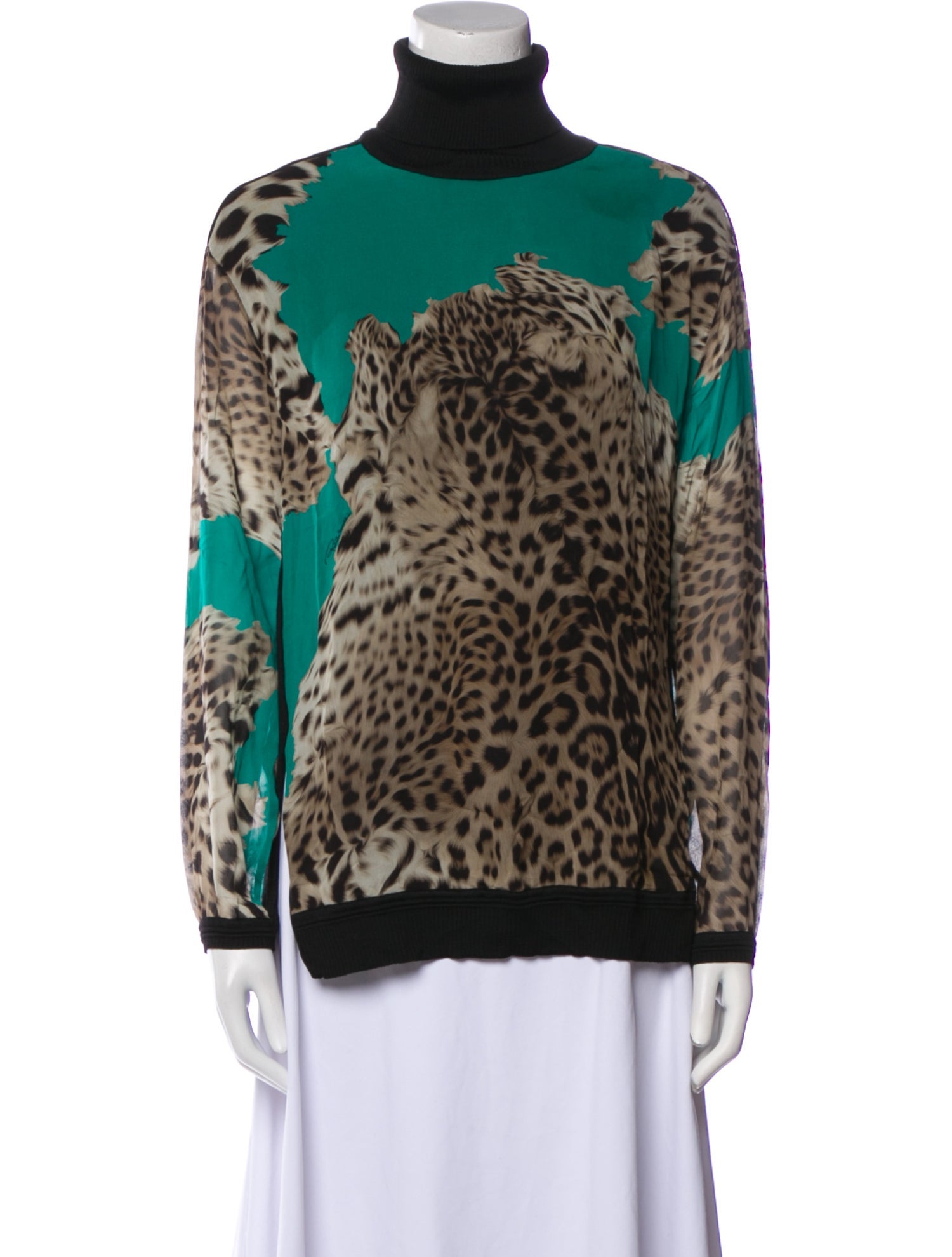 Roberto Cavalli Silk Animal Print Sweatshirt
