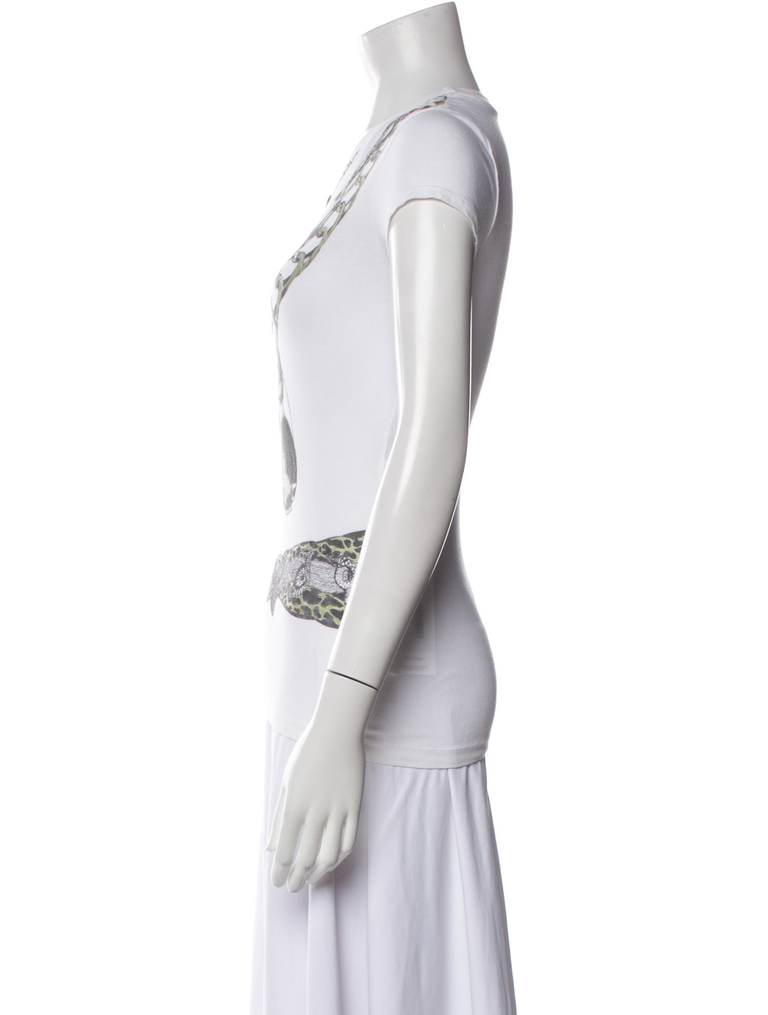 Roberto Cavalli Graphic Print Scoop Neck T-Shirt