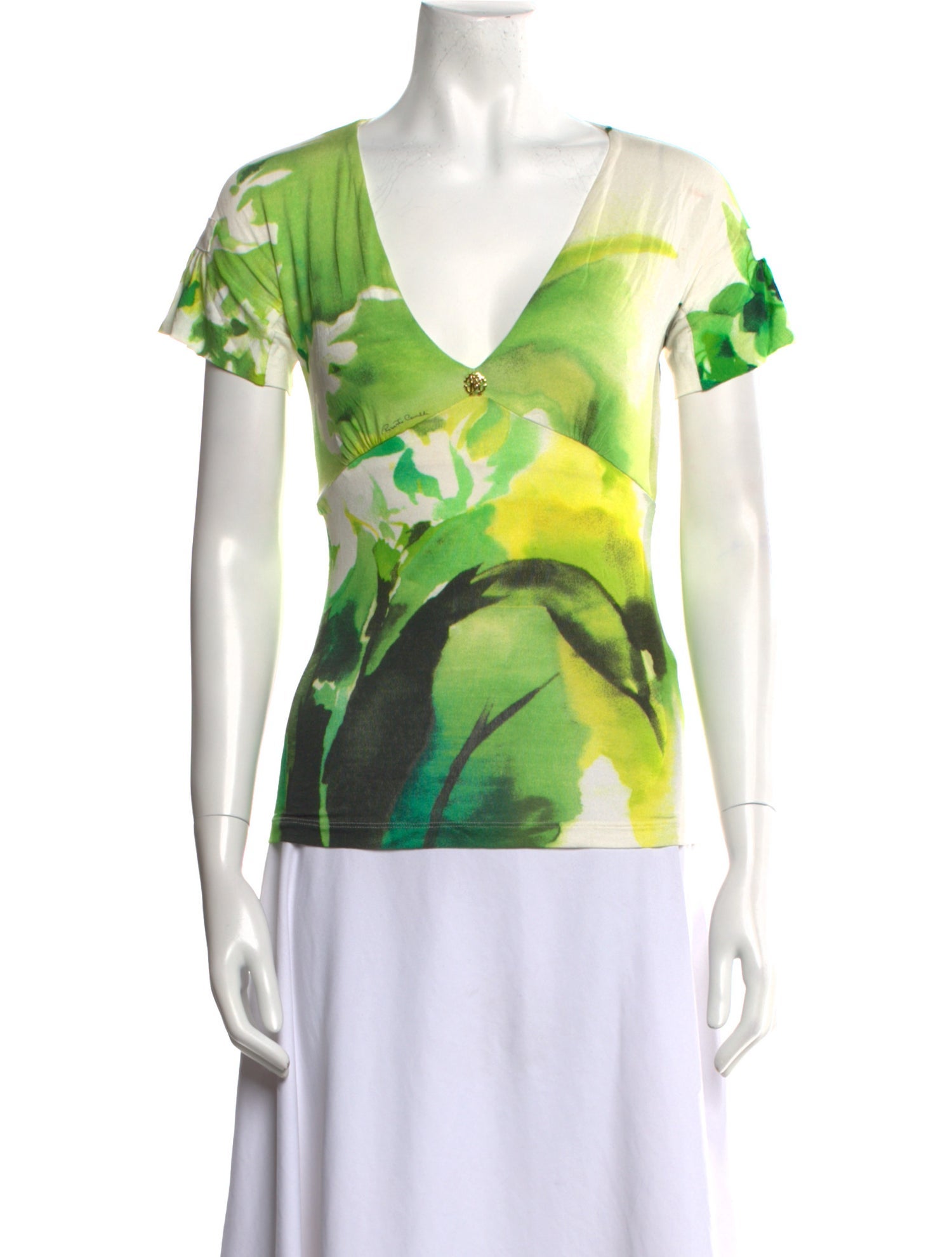Roberto Cavalli Silk Printed T-Shirt
