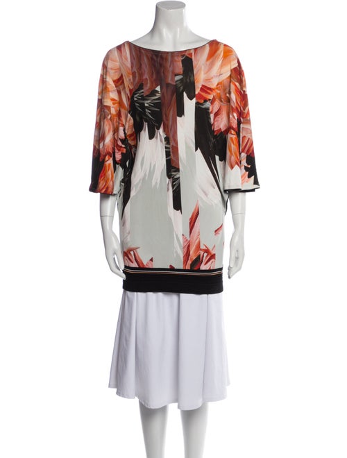 Roberto Cavalli Floral Print Bateau Neckline Tunic