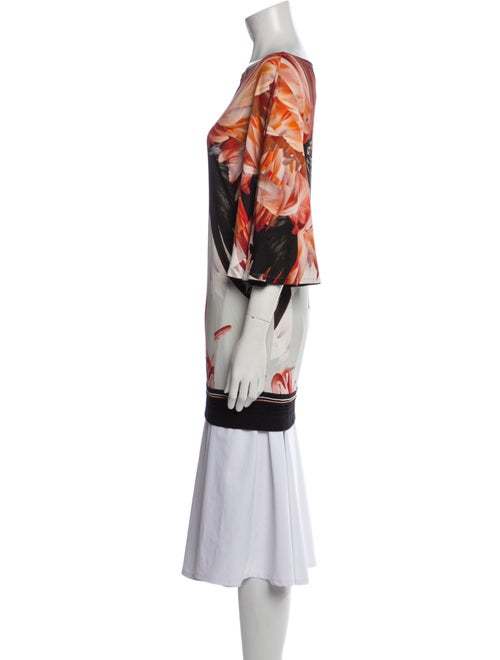 Roberto Cavalli Floral Print Bateau Neckline Tunic