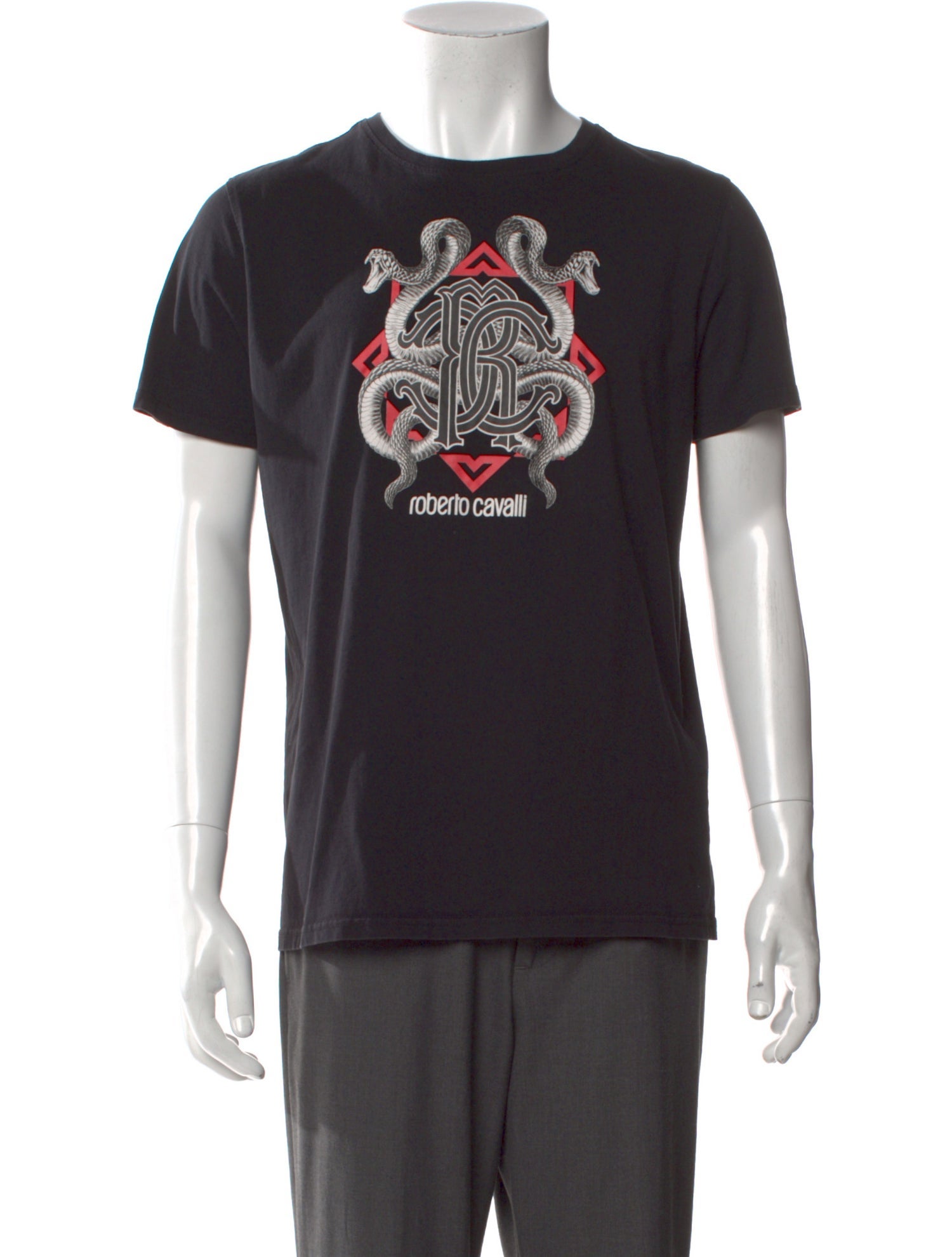 Roberto Cavalli Graphic Print Crew Neck T-Shirt