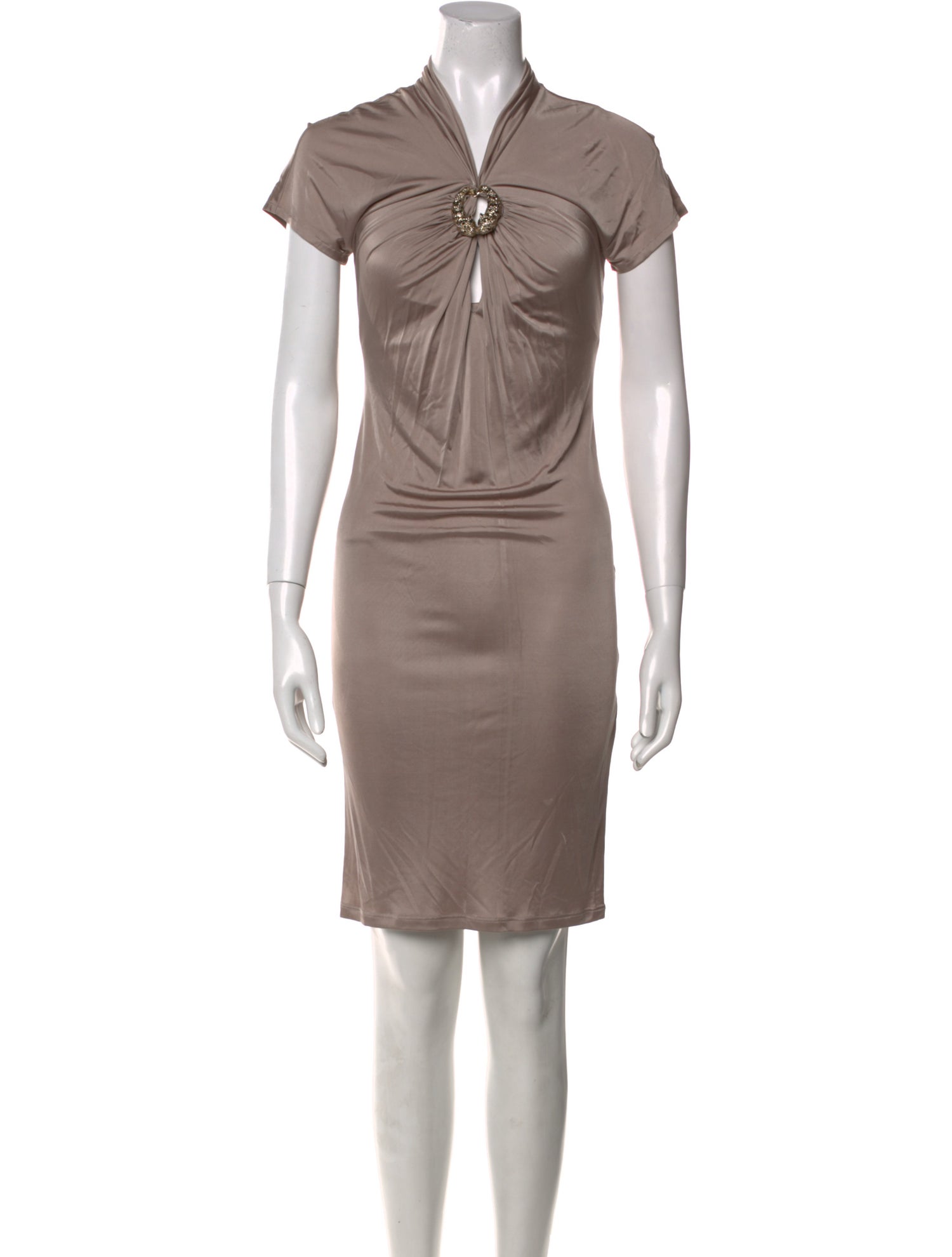 Roberto Cavalli Cowl Neck Knee-Length Dress