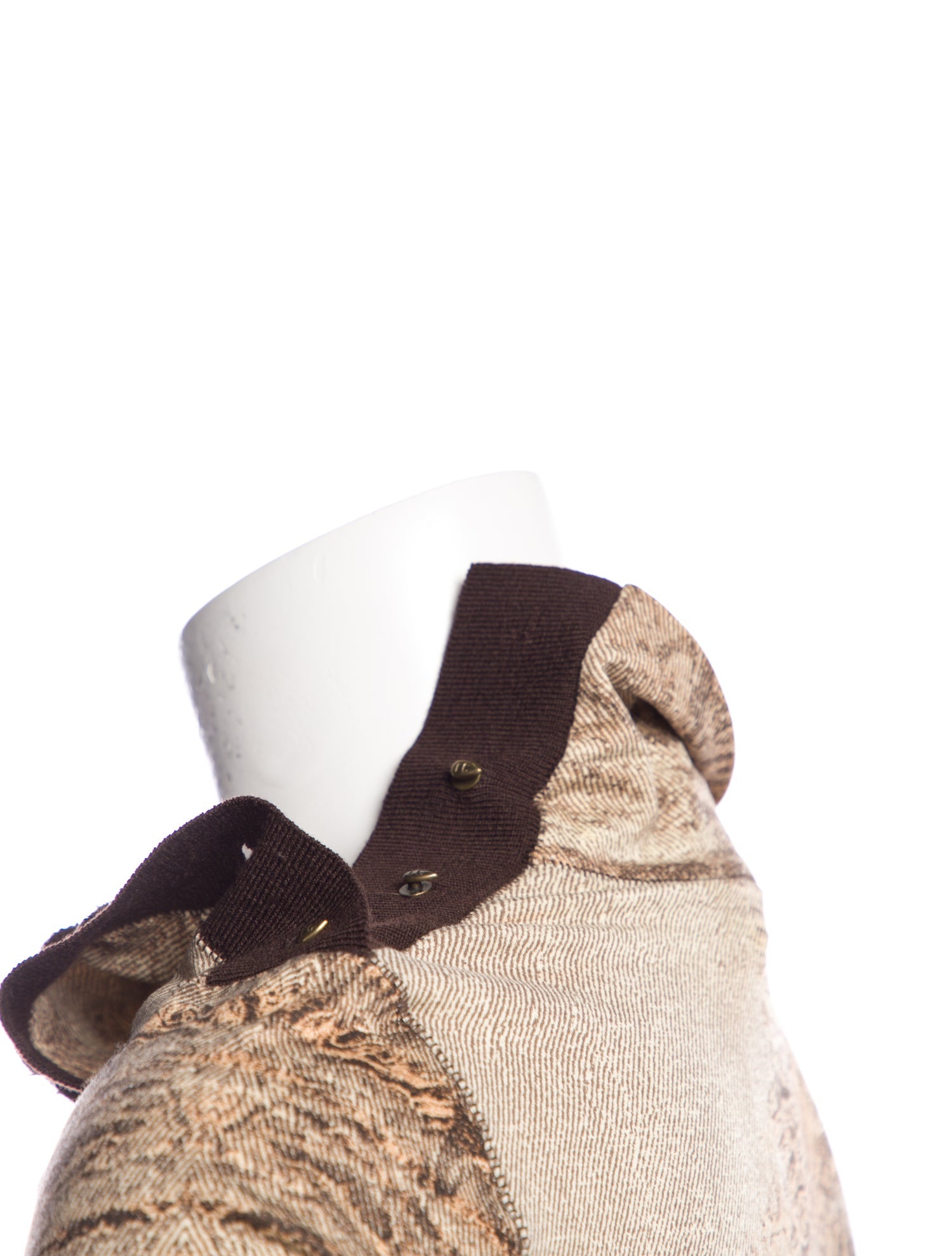 Roberto Cavalli Animal Print Mock Neck Top