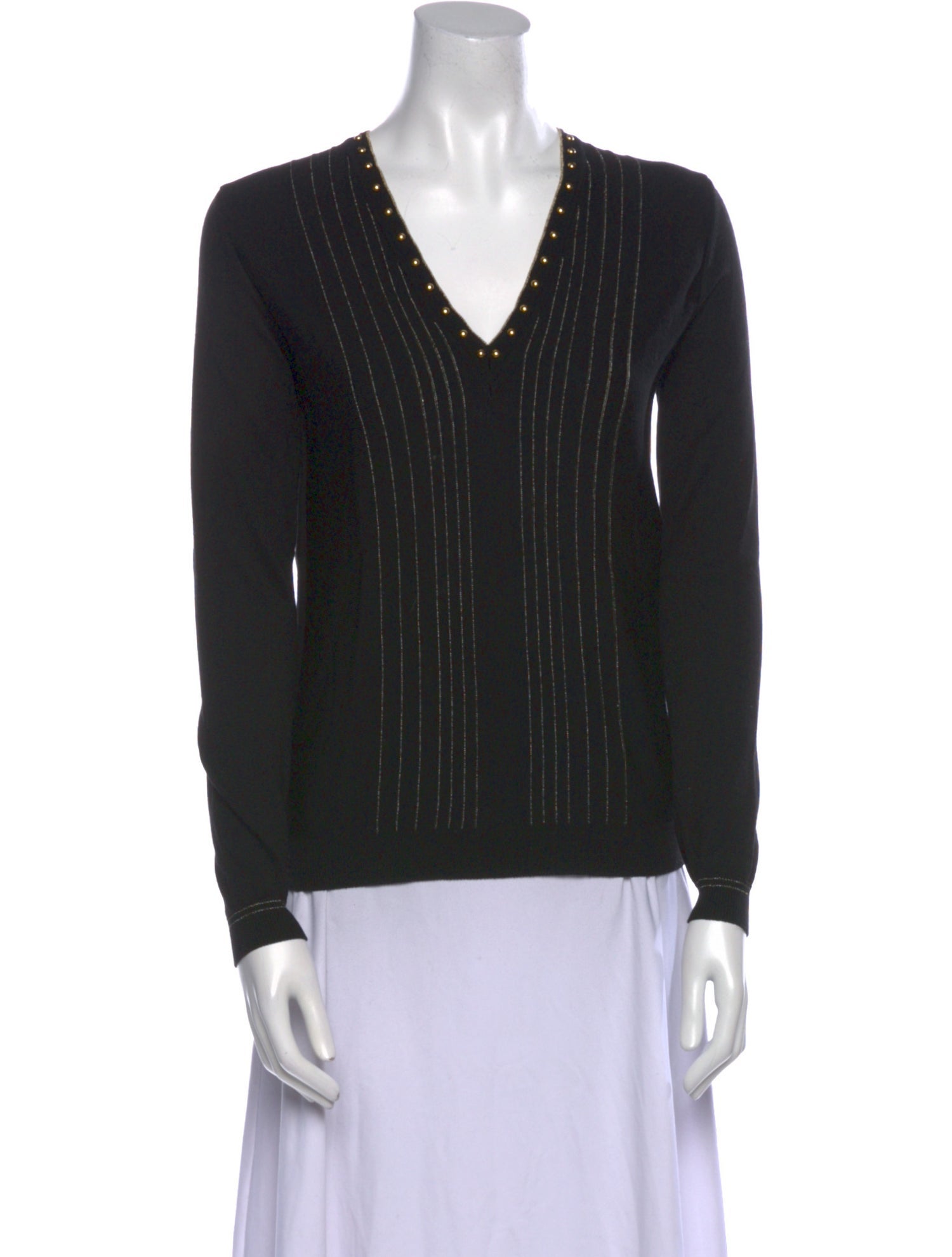 Roberto Cavalli Virgin Wool V-Neck Sweater