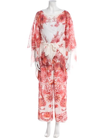 Roberto Cavalli Silk Printed Pant Set