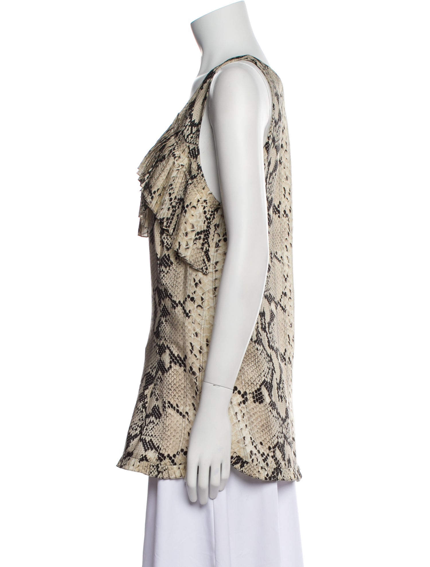 Roberto Cavalli Silk Animal Print Top