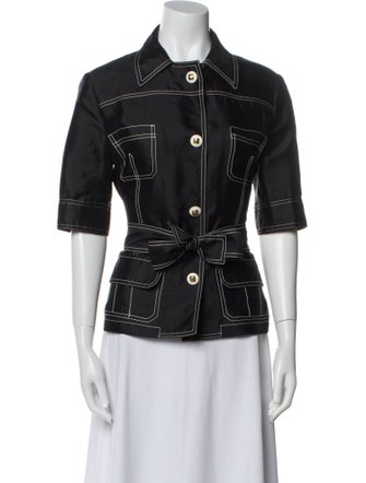 Roberto Cavalli Silk Printed Button-Up Top