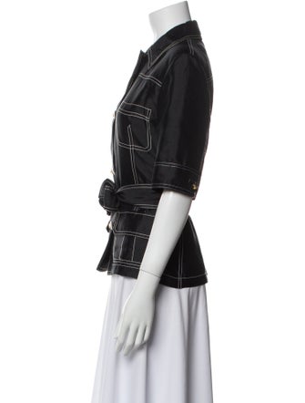 Roberto Cavalli Silk Printed Button-Up Top