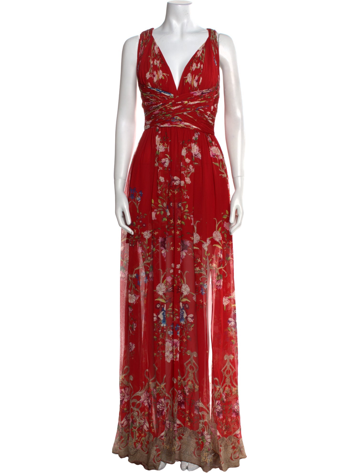 Roberto Cavalli Floral Print Long Dress