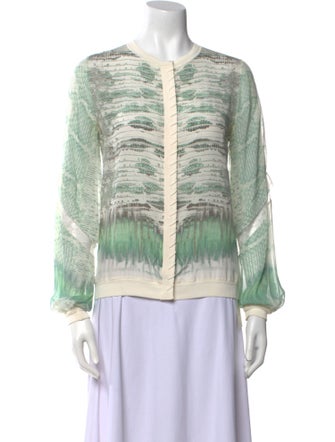 Roberto Cavalli Printed Crew Neck Blouse
