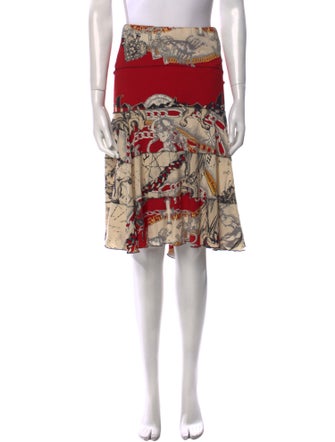 Roberto Cavalli Silk Knee-Length Skirt