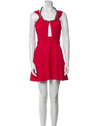 Roberto Cavalli V-Neck Mini Dress