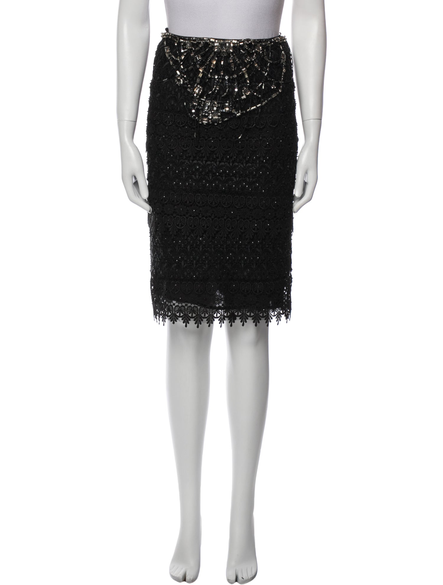 Roberto Cavalli Crystal Embellishments Knee-Length Skirt w/ Tags