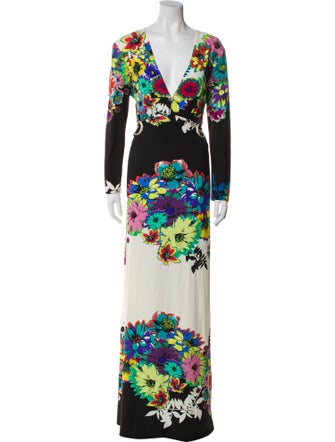 Roberto Cavalli Floral Print Long Dress