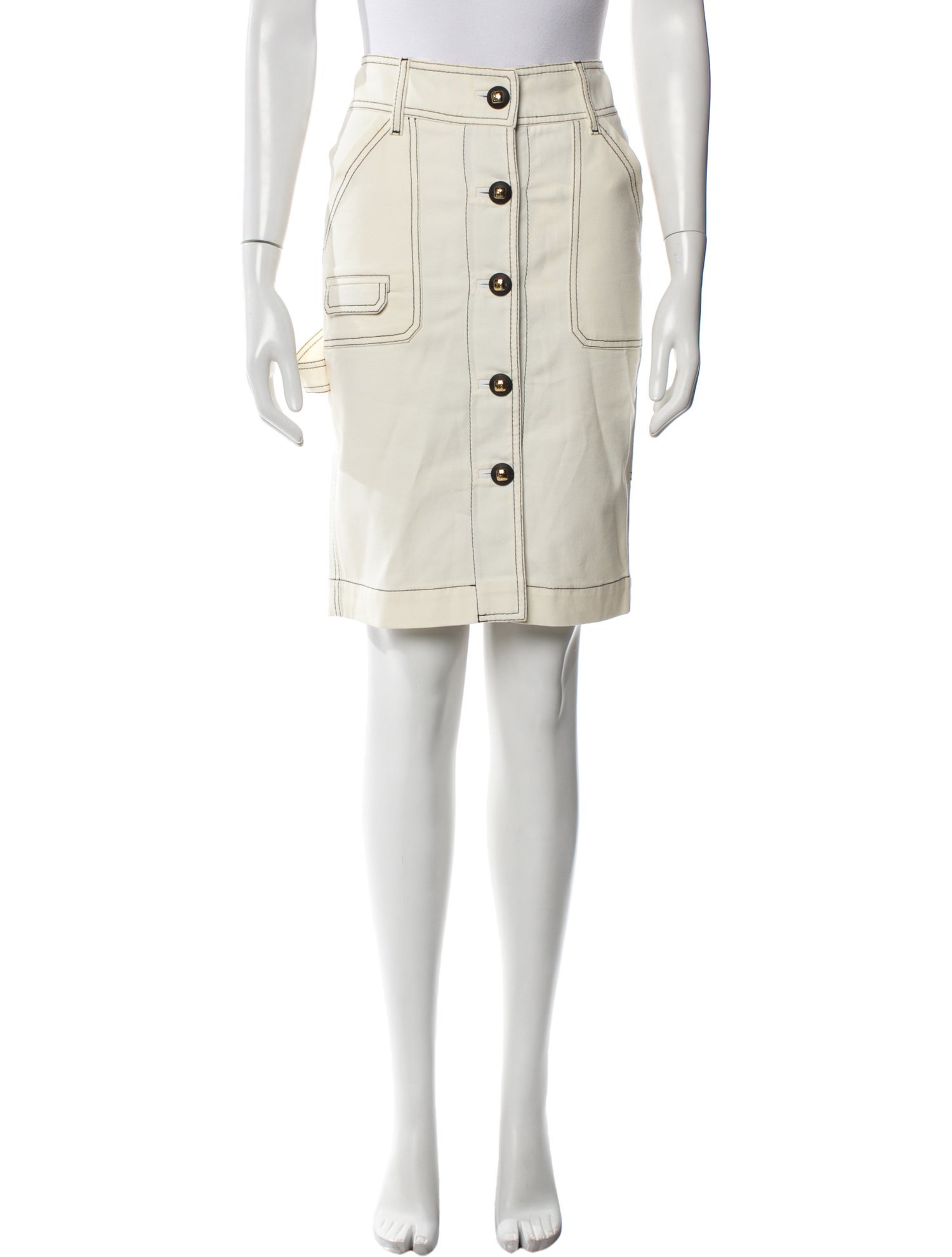 Roberto Cavalli Whipstitch Trim Knee-Length Skirt