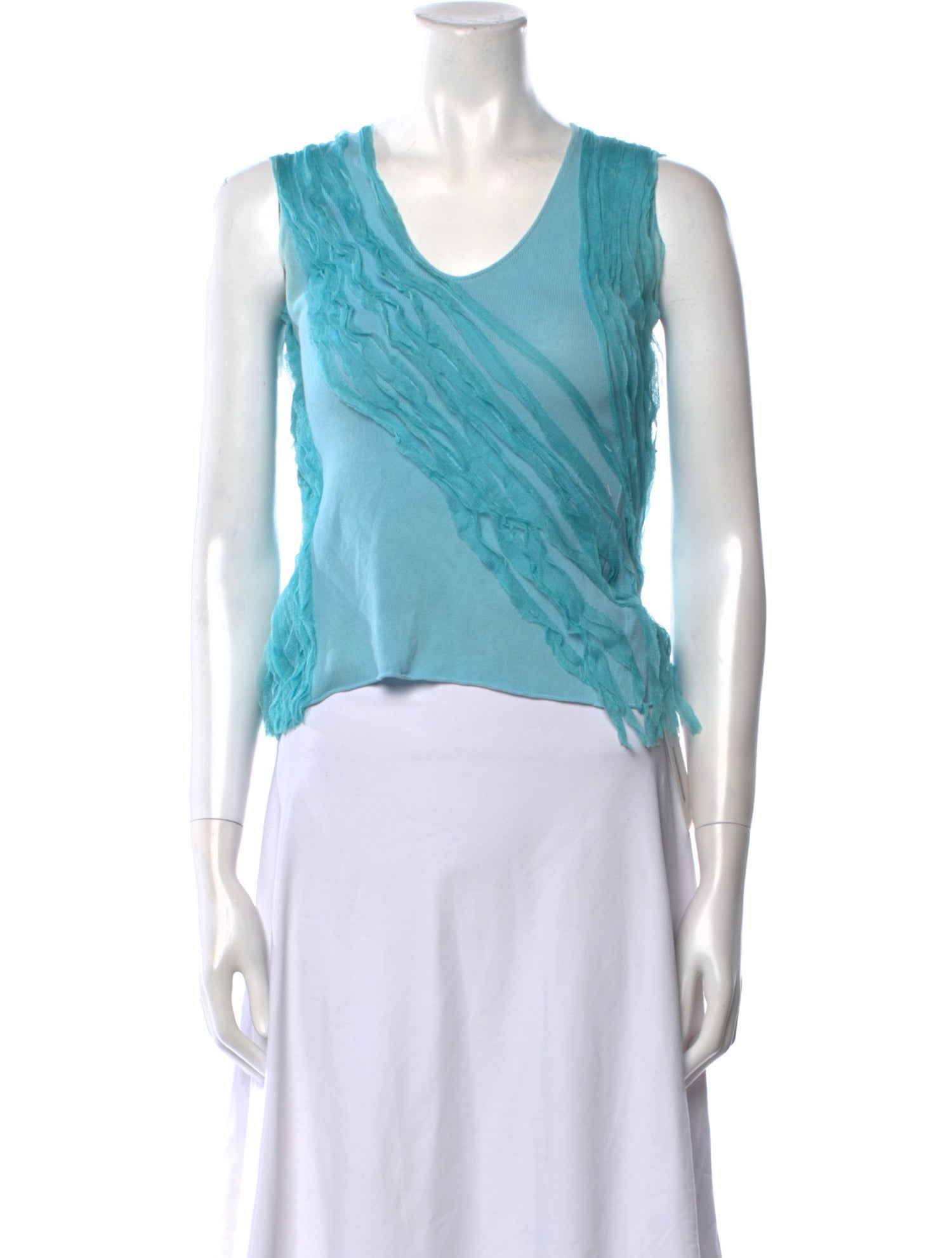 Roberto Cavalli Scoop Neck Sleeveless Crop Top